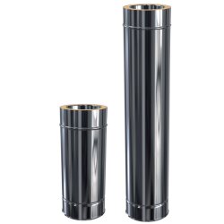 Doppelwandige Schornsteinverlängerung 0,6 mm 1,0 m DW 200 eckiger Einschub (Sonderanfertigung)