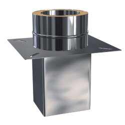 Doppelwandige Schornsteinverlängerung 0,6 mm 1,0 m DW 200 eckiger Einschub (Sonderanfertigung)