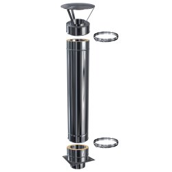 Doppelwandige Schornsteinverlängerung 0,6 mm 2,0 m DW 160 runder Einschub