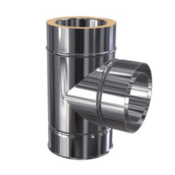 Edelstahlkamin T-Stück Silverfire Basic 90° DW 113