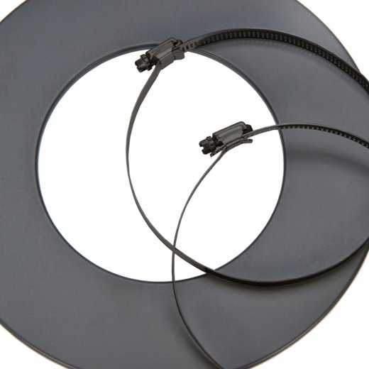 Rosette inkl. 2x Schlauchklemme f&uuml;r Alu Isolierflexrohr 50 mm grau