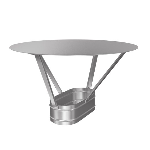 Schornsteinsanierung Regenhut Oval 0,6 mm 130 mm 160 mm