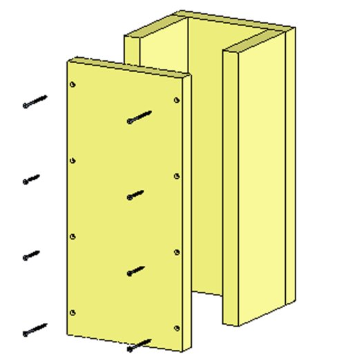 Brandschutz Schachtelement 3-Seitig F90 1200 mm 280 x 280 mm