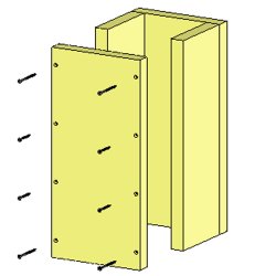 Brandschutz Schachtelement 3-Seitig F90 1200 mm 280 x 280 mm