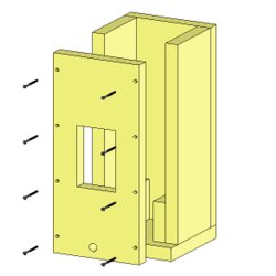 Brandschutzschacht Anfangselement 3-Seitig F90 180 x 180 mm