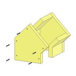 Brandschutzschacht Winkel 45° 3-Seitig F90 220 x 220 mm
