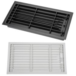 Deckengitter mit breitem Einbaurahmen 49 x 19 cm Schwarz