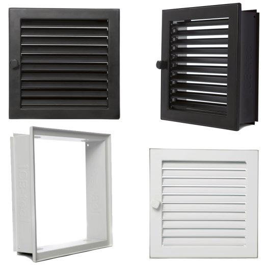 L&uuml;ftungsgitter Standard putzb&uuml;ndig 20 x 20 cm Schwarz feststehend