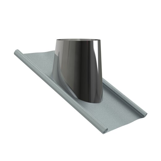 Edelstahlschornstein Dachdurchf&uuml;hrung Edelstahl/Blei 20 - 35 &deg; DW 80